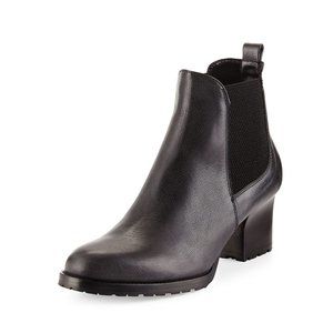 Aquatalia Tiffany Black Leather Heeled Chelsea Boots 8.5